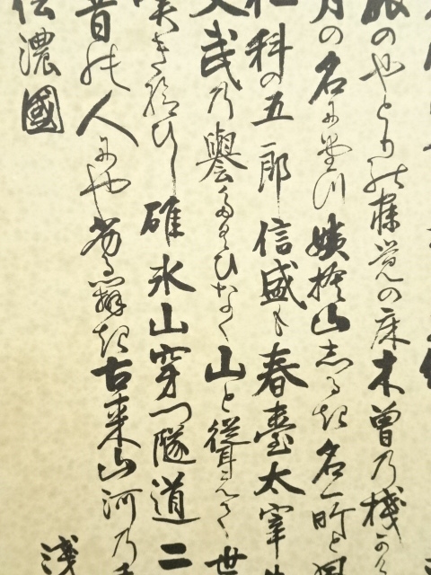 道具 ] - 道具 浅井冽筆 信濃の國 肉筆紙本掛軸（共箱
